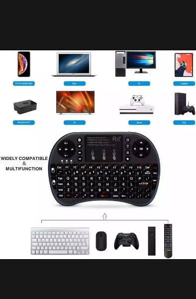 Mini Wireless touchpad Keyboard with 3 Color RGB Backlite 2