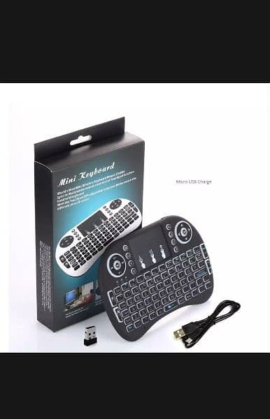 Mini Wireless touchpad Keyboard with 3 Color RGB Backlite 4