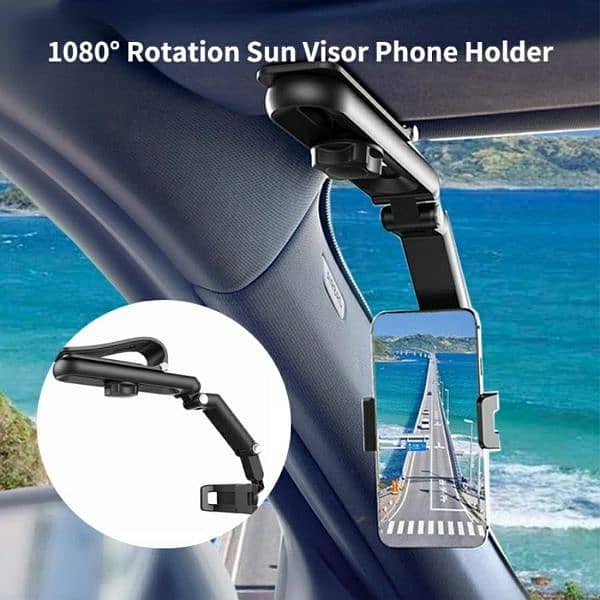Rotation Car Clip Sun Visor Phone Holder Cell Phone Mobile Clip 7