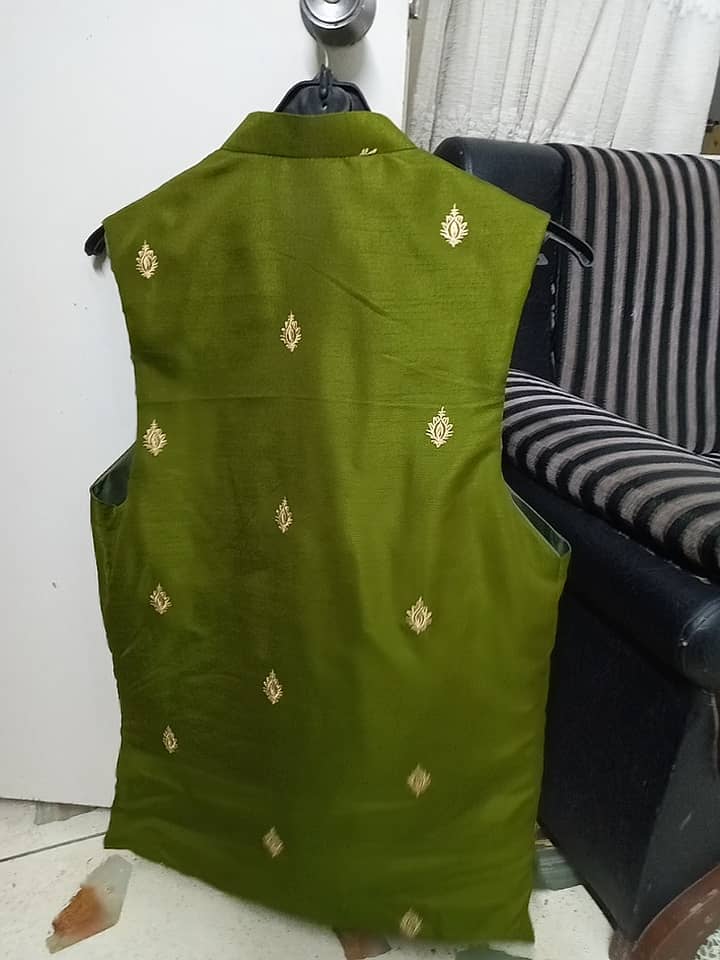 Green waist coat pakistan day 1