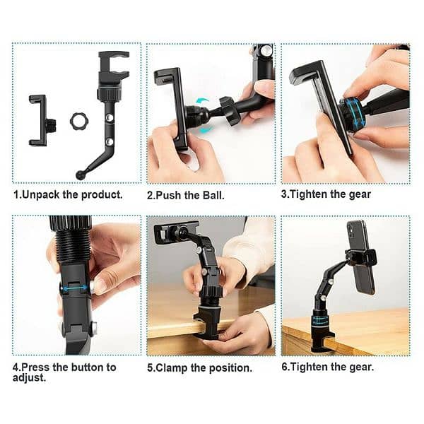 Universal Car Mobile 360° Car Rearview Mirror Mount Phone Holder 3