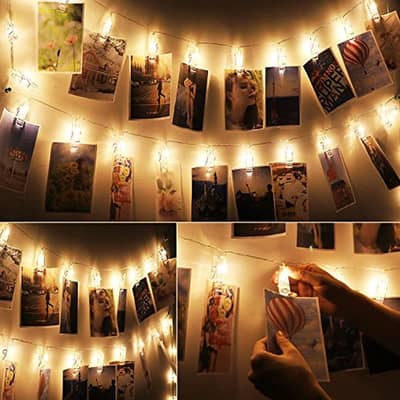 20 Photo Clip LED Battery Operated String Lights for Birthday, Wedding 0