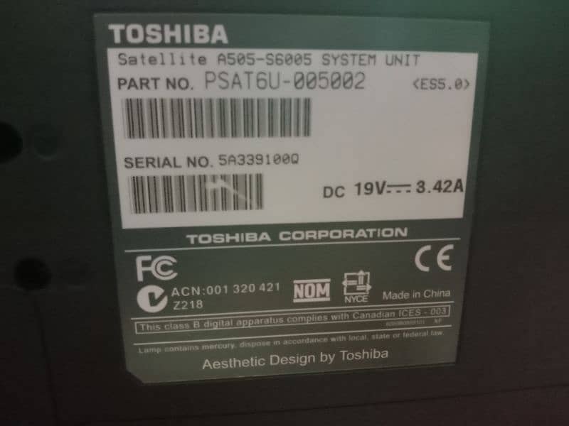 Laptop Toshiba Satellite A505 5