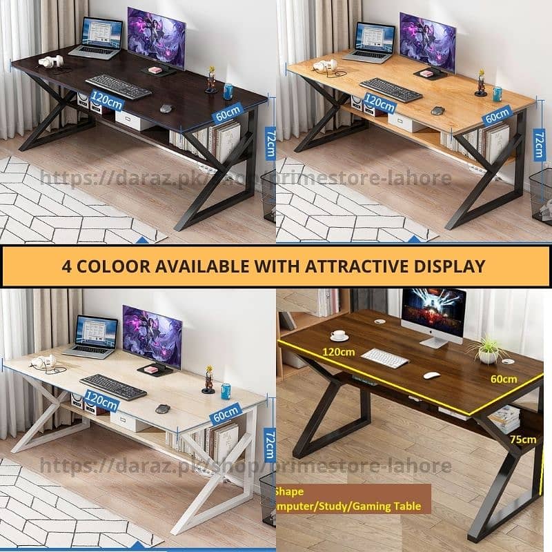 Computer Desk K-Shape Study Table Gaming Workstation Home Office Desk 4