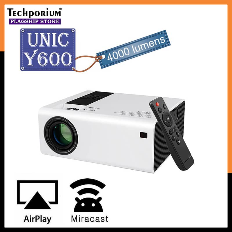 unic y6 wifi display hd projector