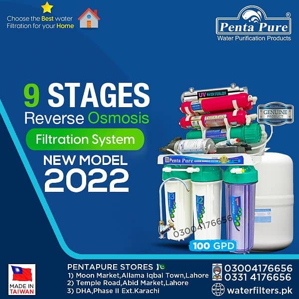 Original Taiwan 9 Stage Top selling PentaPure RO Plant RO WATER FILTER 0