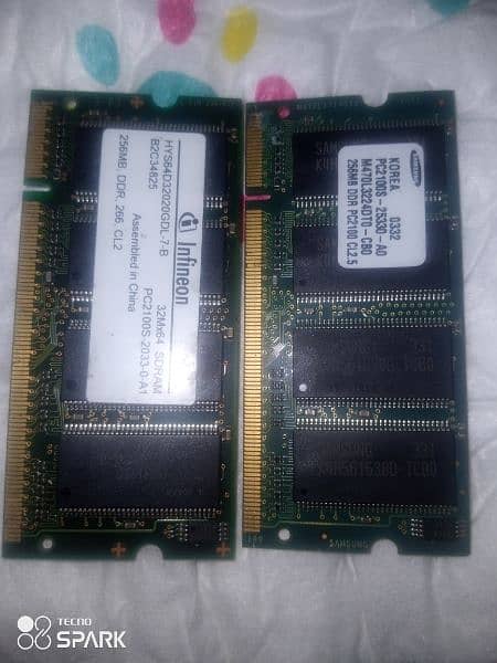 Laptop DDR 512 Ram 256+256 for sale. 0