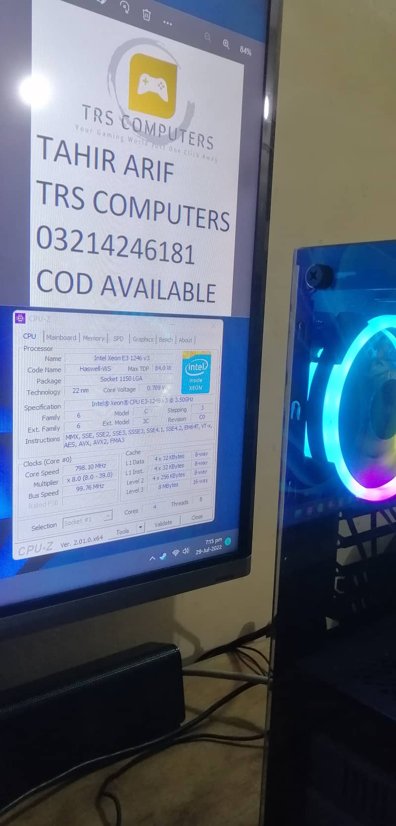 i7 4th Gen Xeon 1246v3 Gaming PC 16GB, 128gb ssd, 500gb hdd 0