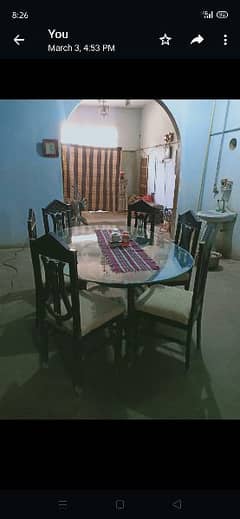 Dining Table Used with 6 chair