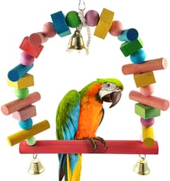 bird toys swing perches 4 pack set , best for birds parrots, hang