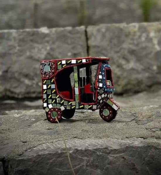 Handcrafted Mirror Work Rickshaw Model 2