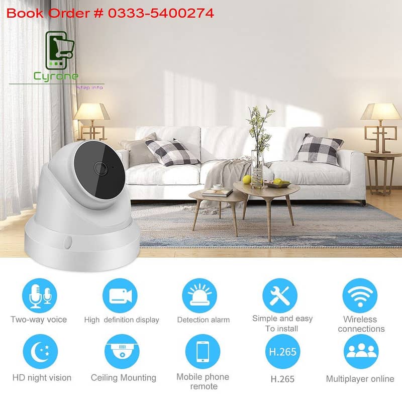 3MP Indoor Wifi Dome Security Camera 2-Way Audio Motion Detection 1