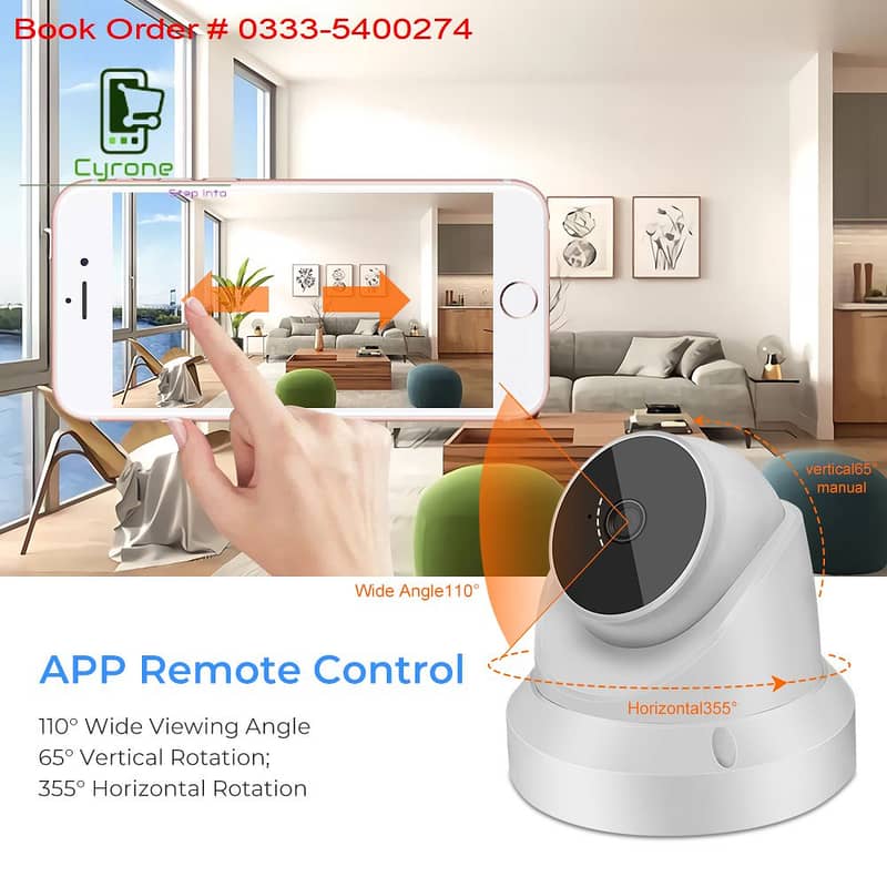 3MP Indoor Wifi Dome Security Camera 2-Way Audio Motion Detection 3