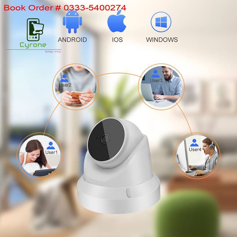 3MP Indoor Wifi Dome Security Camera 2-Way Audio Motion Detection 6