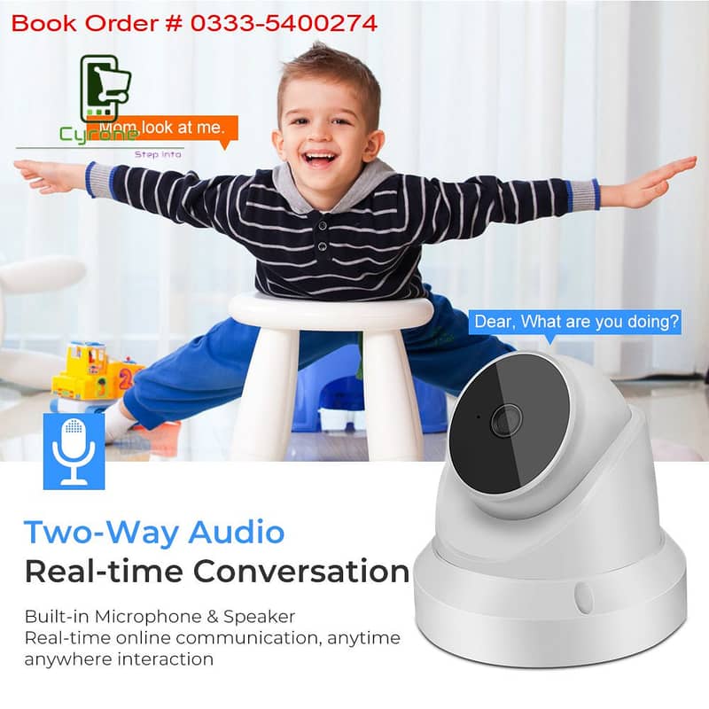 3MP Indoor Wifi Dome Security Camera 2-Way Audio Motion Detection 8