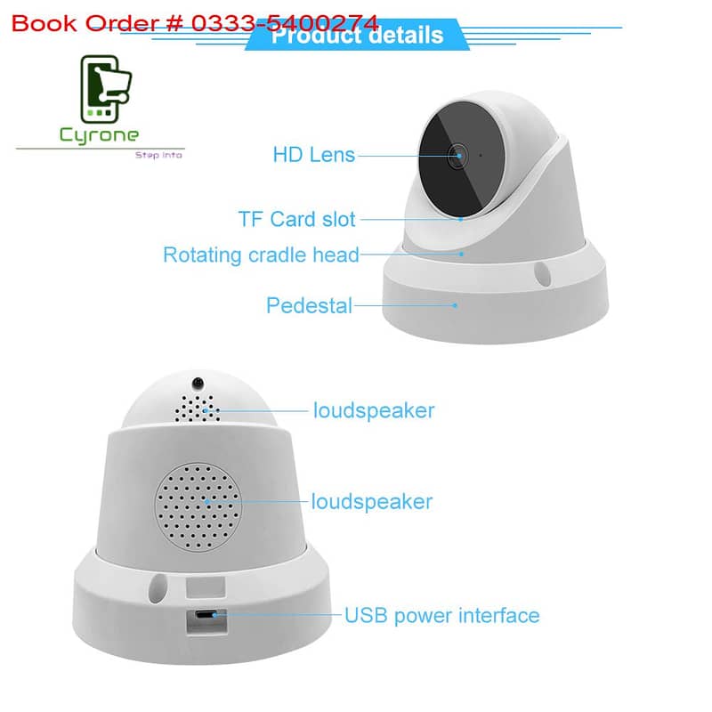 3MP Indoor Wifi Dome Security Camera 2-Way Audio Motion Detection 9