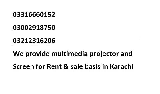 Multimedia projector rent service in Karachi New and used 0