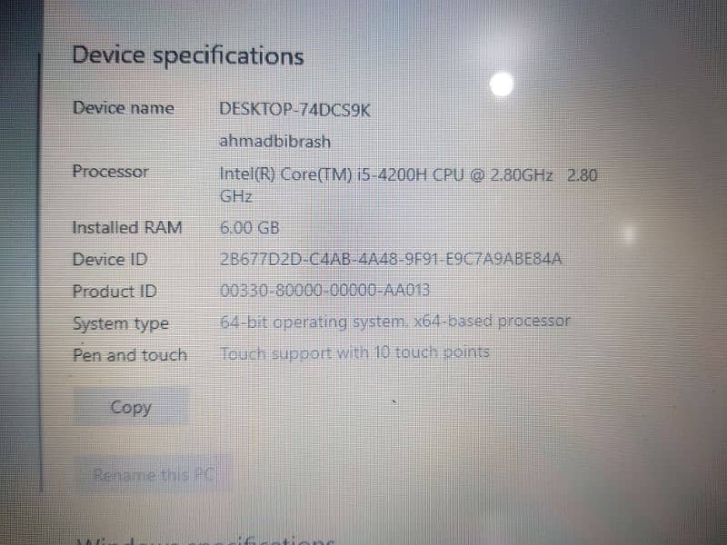 Toshiba Laptop Core i5 4