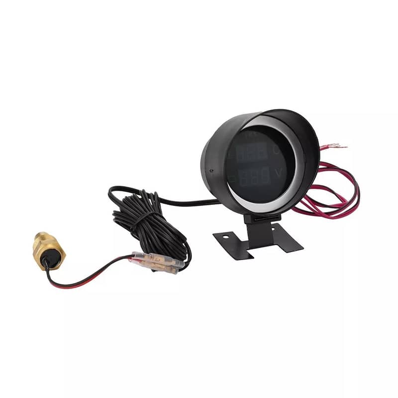 Round LCD Digital Car Truck Water Temp Gauge 2 In 1 Temperature Sensor 1