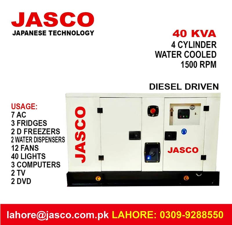 Jasco Diesel Generators 15 kva to 100 kva 3