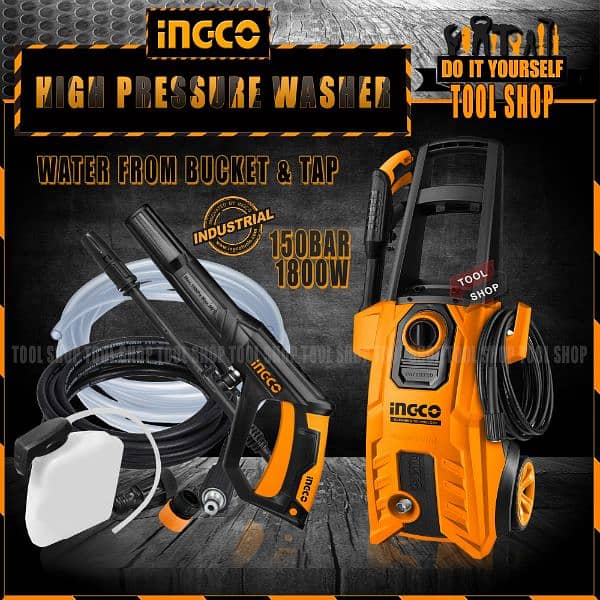 Original INGCO industrial High Pressure Car Washer - 150 Bar 11