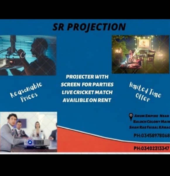 projector with screen available on rent 1