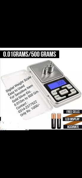 DIGITAL WEIGHT SCALE FROM 0.01---500 GM FOR SENSITIVE ITEM