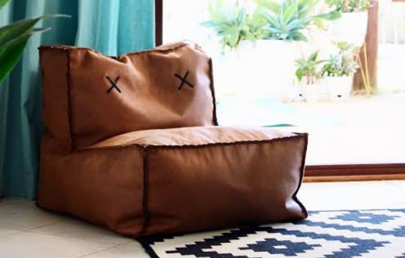 BEAN BAGS LEATHER COUCH 7