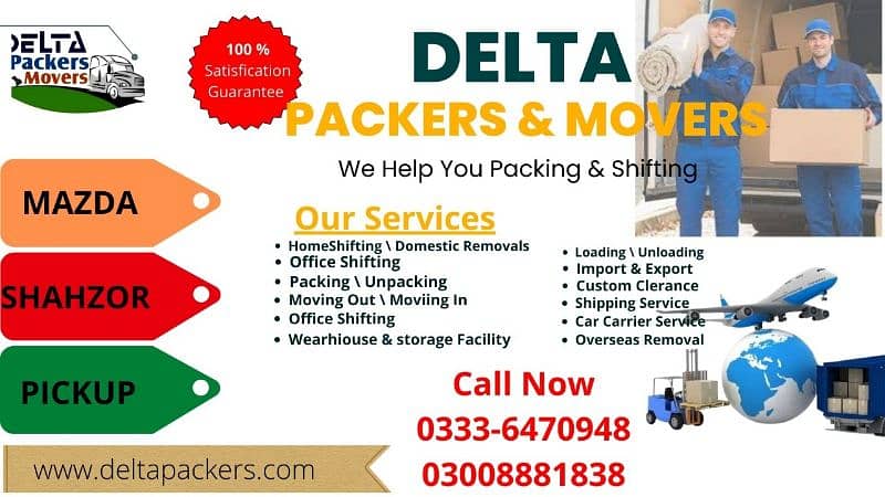 Movers and Packers, Home Shifting, Cargo, Car Carrier, Courier, movers 1