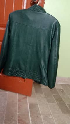 green leather stylish jacket for ladies