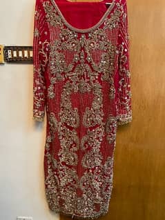 Chiffon blood red fancy party dress lush condition