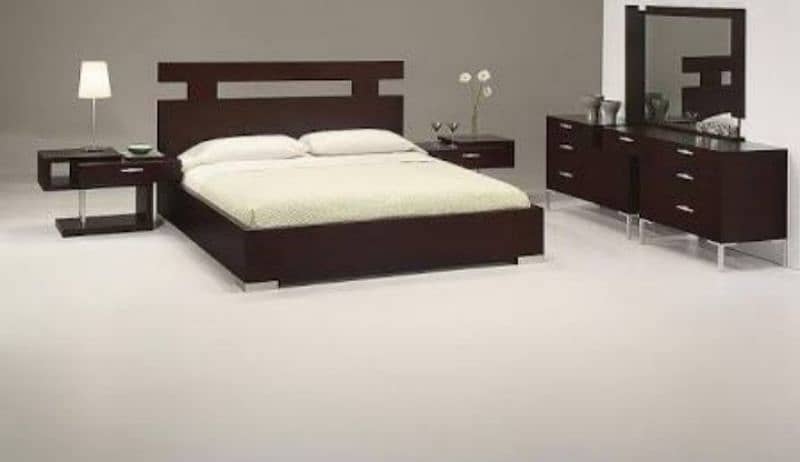 Branded Double Bed/Single Bed Side Table/Dressing/King size Bed 10