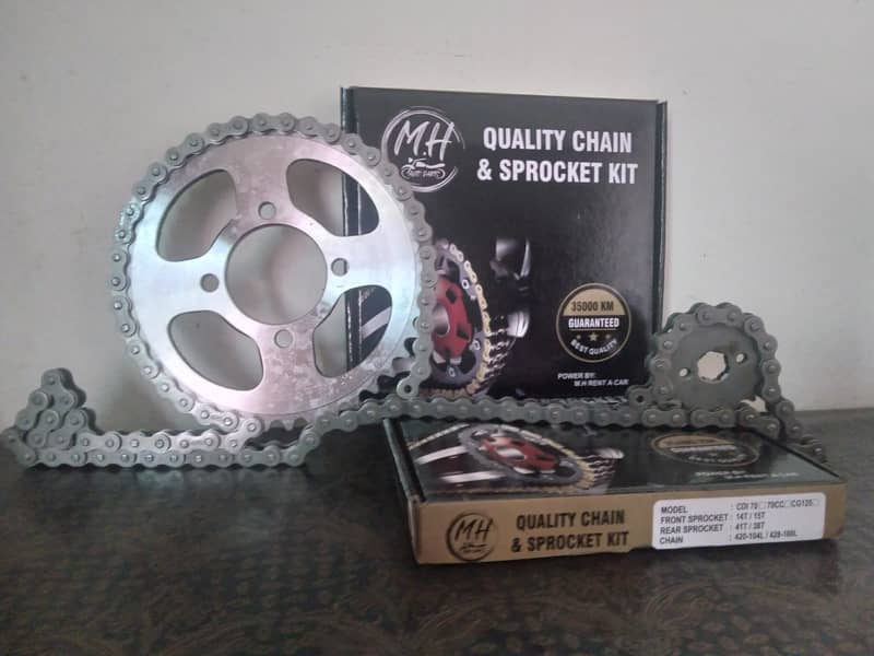 Chain and Grari kit for CD 70 1300Rs or CG 125 1600rs 7