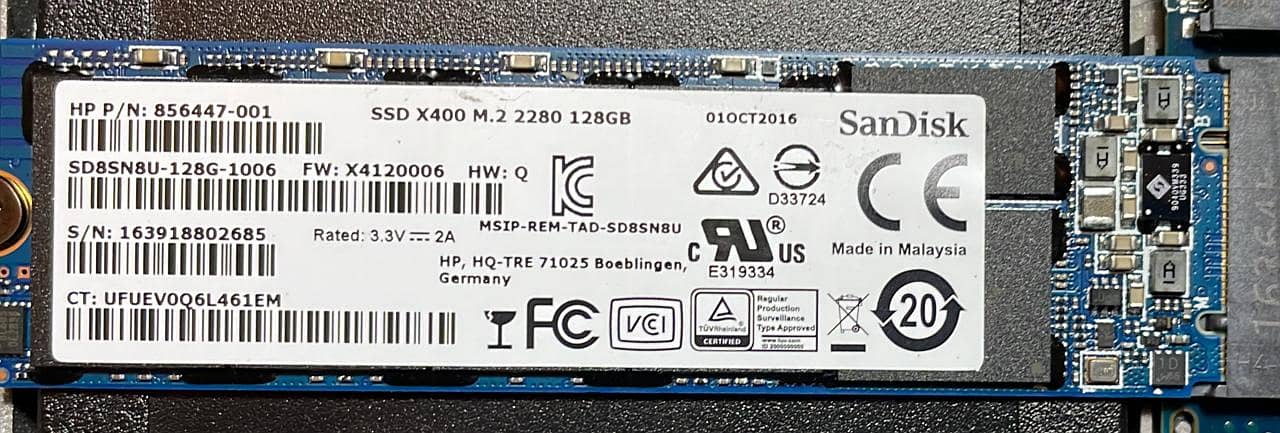 SSD M2 128GB 0