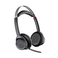 Plantronics - Voyager Focus UC Bluetooth Dual-Ear Headphone Boom Mic