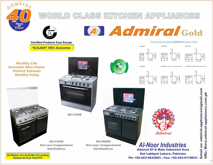 Admiral Cooking range 5 burners with oven backed by 1 year warranty 2