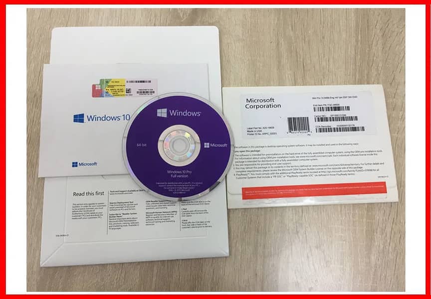 Windows 10 Pro OEM DVD Pack with Lifetime Activatation key 1