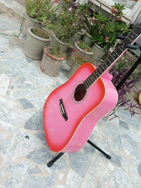 Brand Pink Guitar Jumbo Size 10
