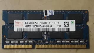 4GB DDR3-1333 SODIMM PC3-10600S Dual Rank x8 Module  HMT351S6CFR8C-H9