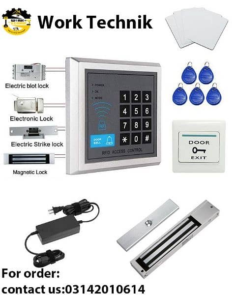 Electric magnetic Door lock card keypad  via access control system 1