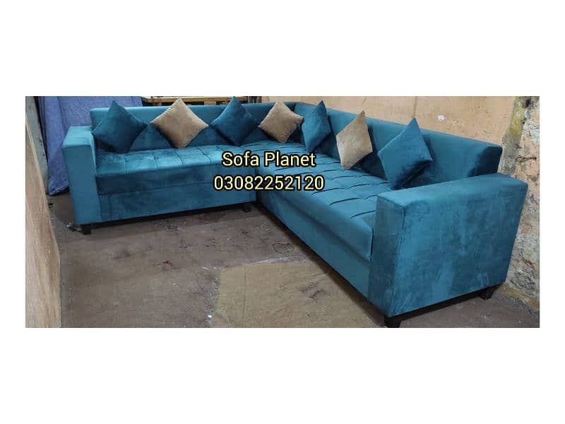5 seater L shape corner sofa set with 5 cushions complementary 13