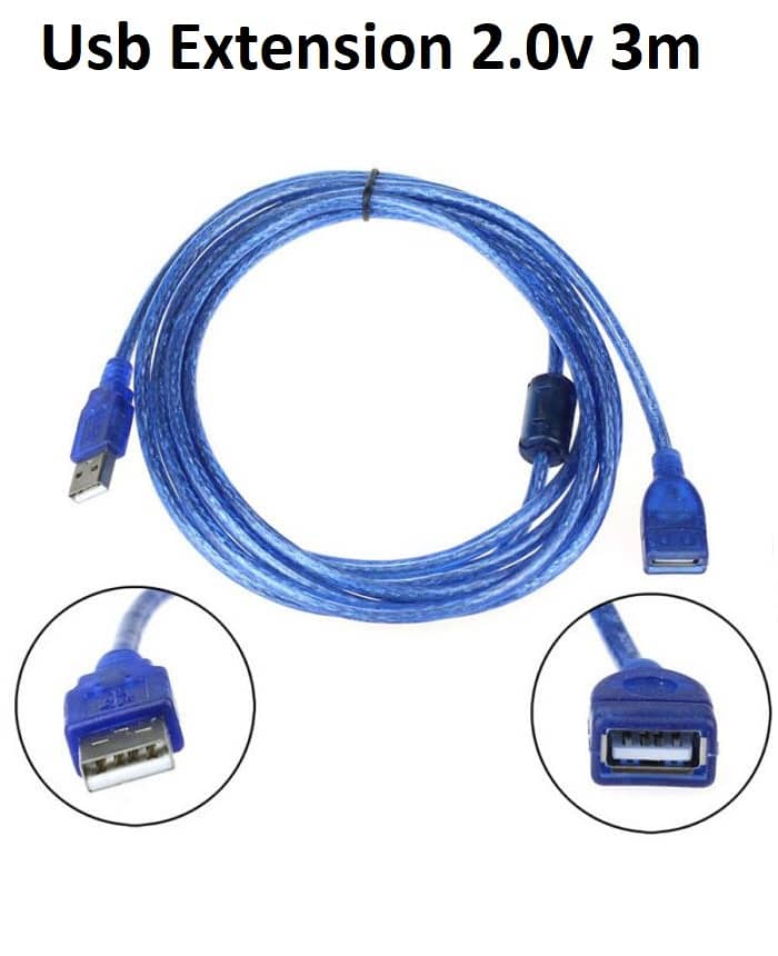 Usb Extension Male To Female 2.0 Crystal Blue 1.5m 3m 5m 10m 3 5 meter 1