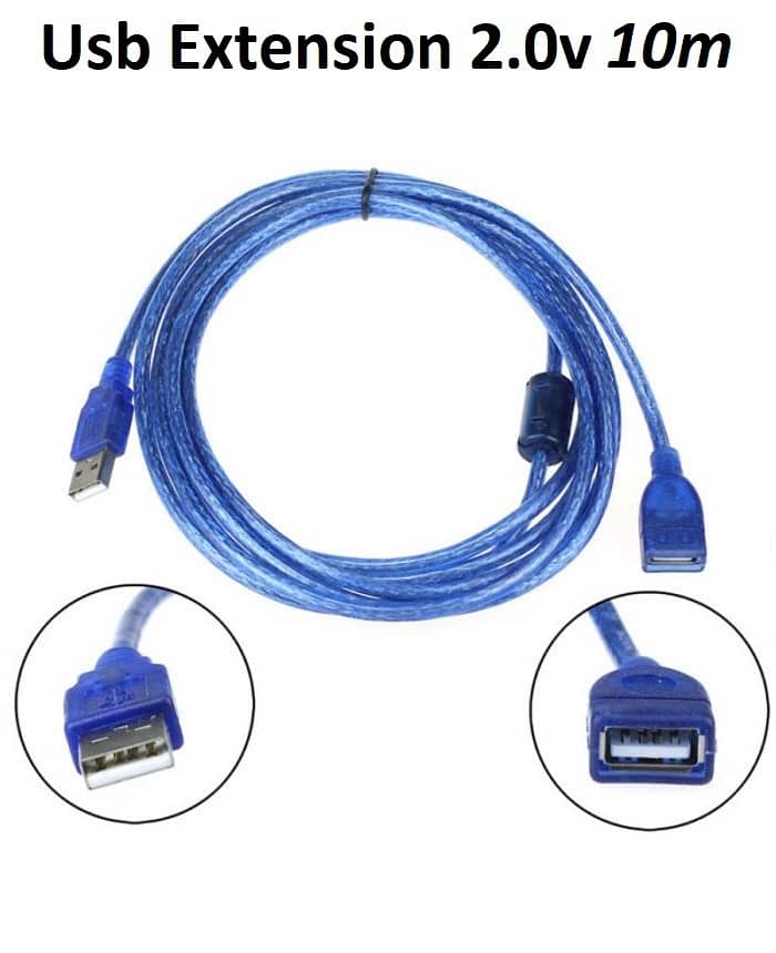 Usb Extension Male To Female 2.0 Crystal Blue 1.5m 3m 5m 10m 3 5 meter 3