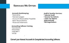 Quickbooks Accounting Software ,Training & Bookkeeping Services