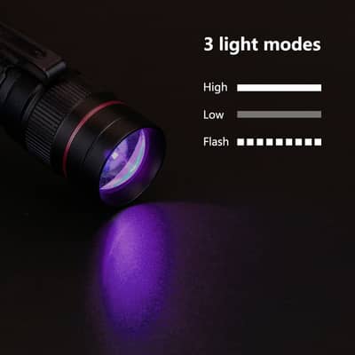 Zoomable Led UV Flashlight Torch Ultra Violet Light UV 395nm 2