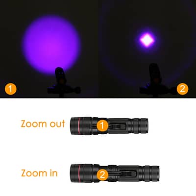 Zoomable Led UV Flashlight Torch Ultra Violet Light UV 395nm 3