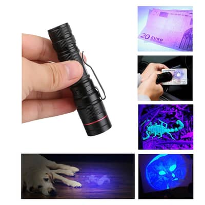 Zoomable Led UV Flashlight Torch Ultra Violet Light UV 395nm 4
