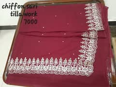 chiffon sari with tila work