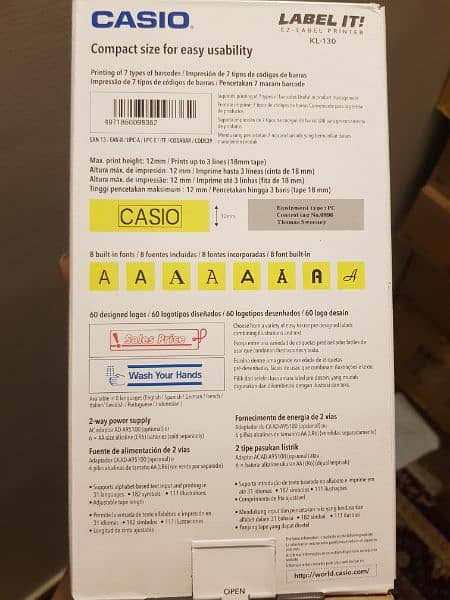 Casio KL130 Label printer machine 4 bar code making in wholsale price 1