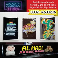 3D Sign Boards, backlit signs, Sign boards, Acrylic Signs, Neon Signs